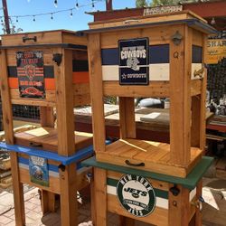 Wood Cooler, NFL, Great Gift, Man Cave, Football Season!! Order Yours Asap!! 