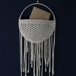 Handcrafted Macrame Wall Pocket – Boho Décor & Functional Storage