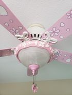 Hunter Annabelle 44 Inch White Pink Ceiling Fan For Sale