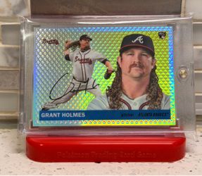 2025 Topps Chrome Platinum Grant Holmes Diamond Etch Refractor Braves RC /55