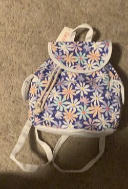 New Girls' Floral Print Mini Backpack - Cat & Jack- Blue