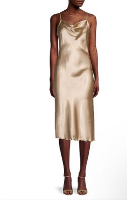 Bebe Satin Slip Dress Small – Brown/Champagne, Bodycon, New