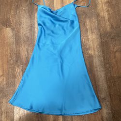 Women’s Turquoise Silk Mini Dress