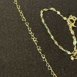 Solid Gold Heart Bracelet 