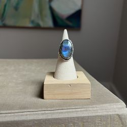 Adjustable Labradorite  Gemstone Ring ( firm on price )
