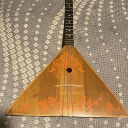 Russian Balalaika Wooden Three String Instrument Great Condition Vintage