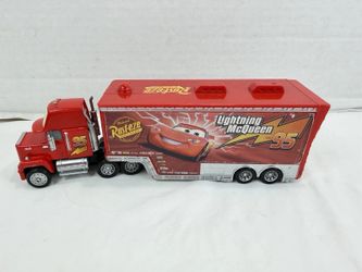 Disney Pixar Cars Rust-eze Mack Truck Hauler Lightning McQueen Diecast Red