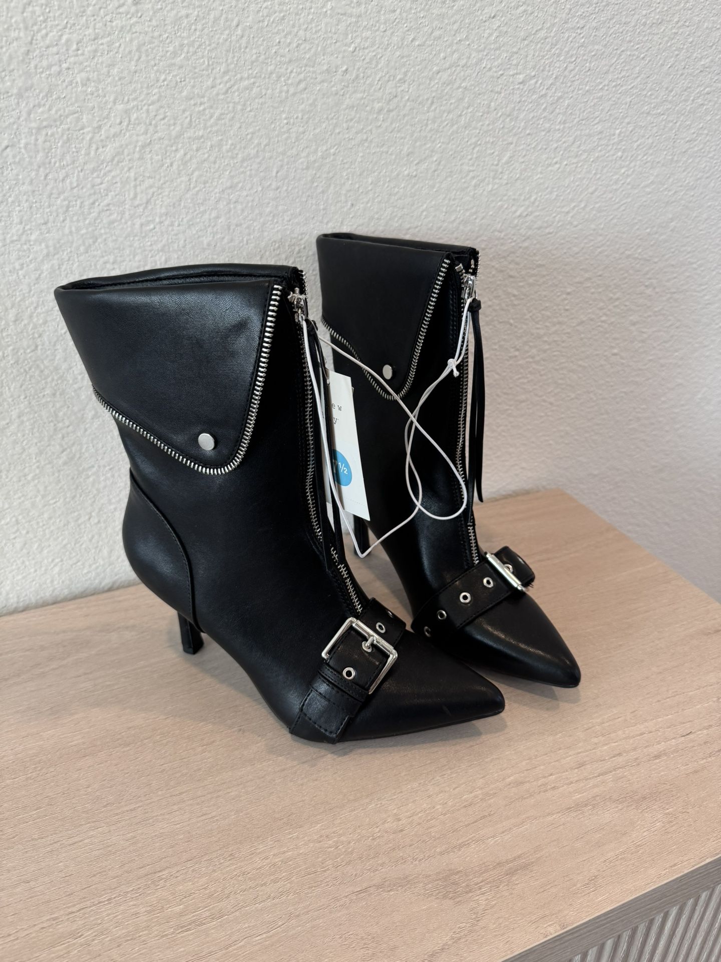NEW Black Buckle Booties