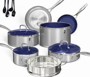 Brand New Deluxe DUXANO 14PC Healthy Pots and Pan With 9H Anti-scratch Coating, 2-Layer Non-Stick Ceramic&PFAS Free, Sensitively&Evenly Induction Cook
