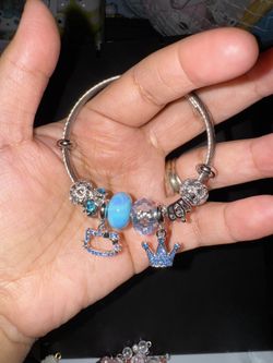 Blue Hello Kitty Bangle Bracelet 