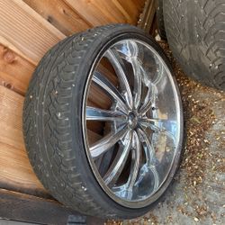 24inch Rims (Wheels) with tires 5 Lug Universal New Tires
