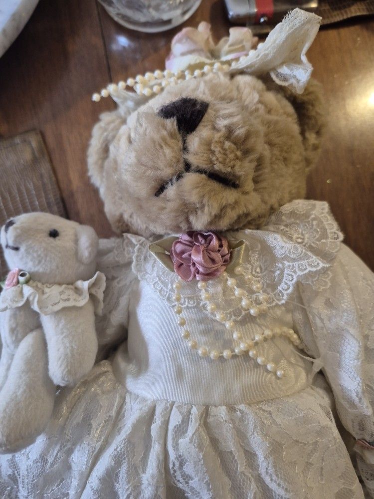 Vintage victorian bear with smaller bear