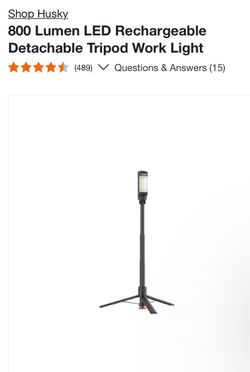 Husky 800 Lumen LED Rechargeable Detachable Tripod Work Light