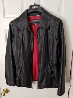 Gently used leather jacket.