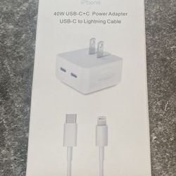 40W PD USB C Fast Charger For iPhone 17 16 15 14 13 12 11 Cube Type C Cable