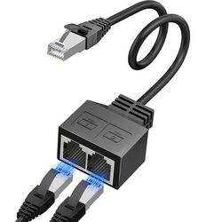 new RJ45 1 Male to 2 x Female LAN Splitter Network Adapter Cable Suitable Super Cat5, Ethernet Splitter Cable Suitable Super Cat5,Cat5e, Cat6, Cat7,Ca
