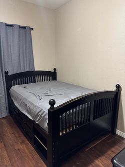 Twin bed frame and dresser
