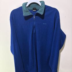 Patagonia Capilene Sweatshirt Men's XL Blue Fleece 1/4 Zip Pullover USA Made