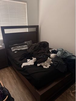 Full bed frame and mattress