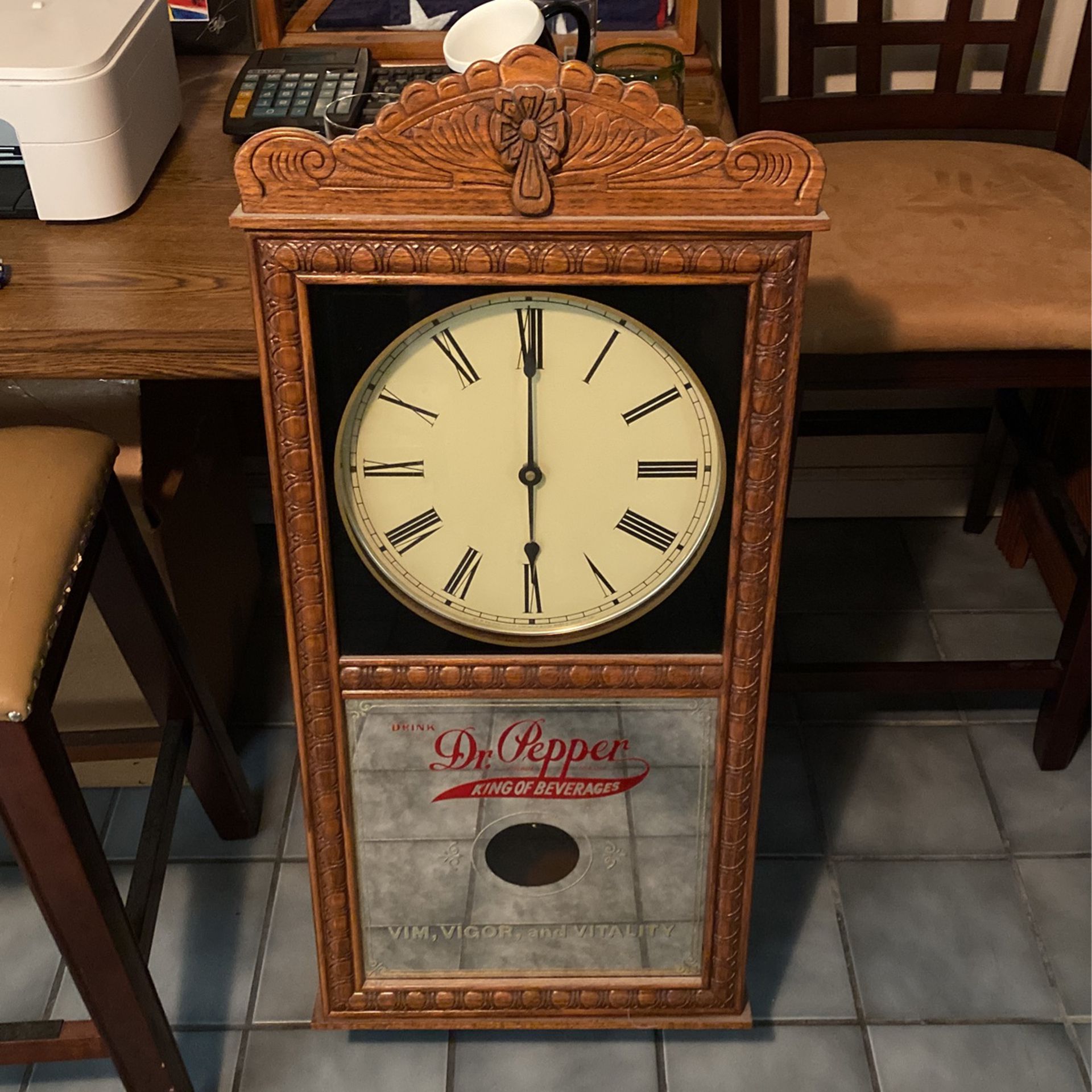 Dr Pepper Classic Wood Clock