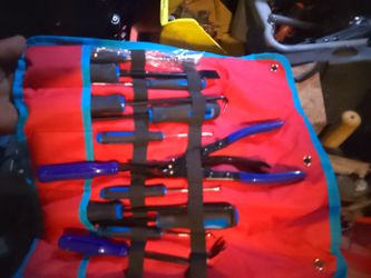 Tool Roll Set with Screwdrivers and Pliers
