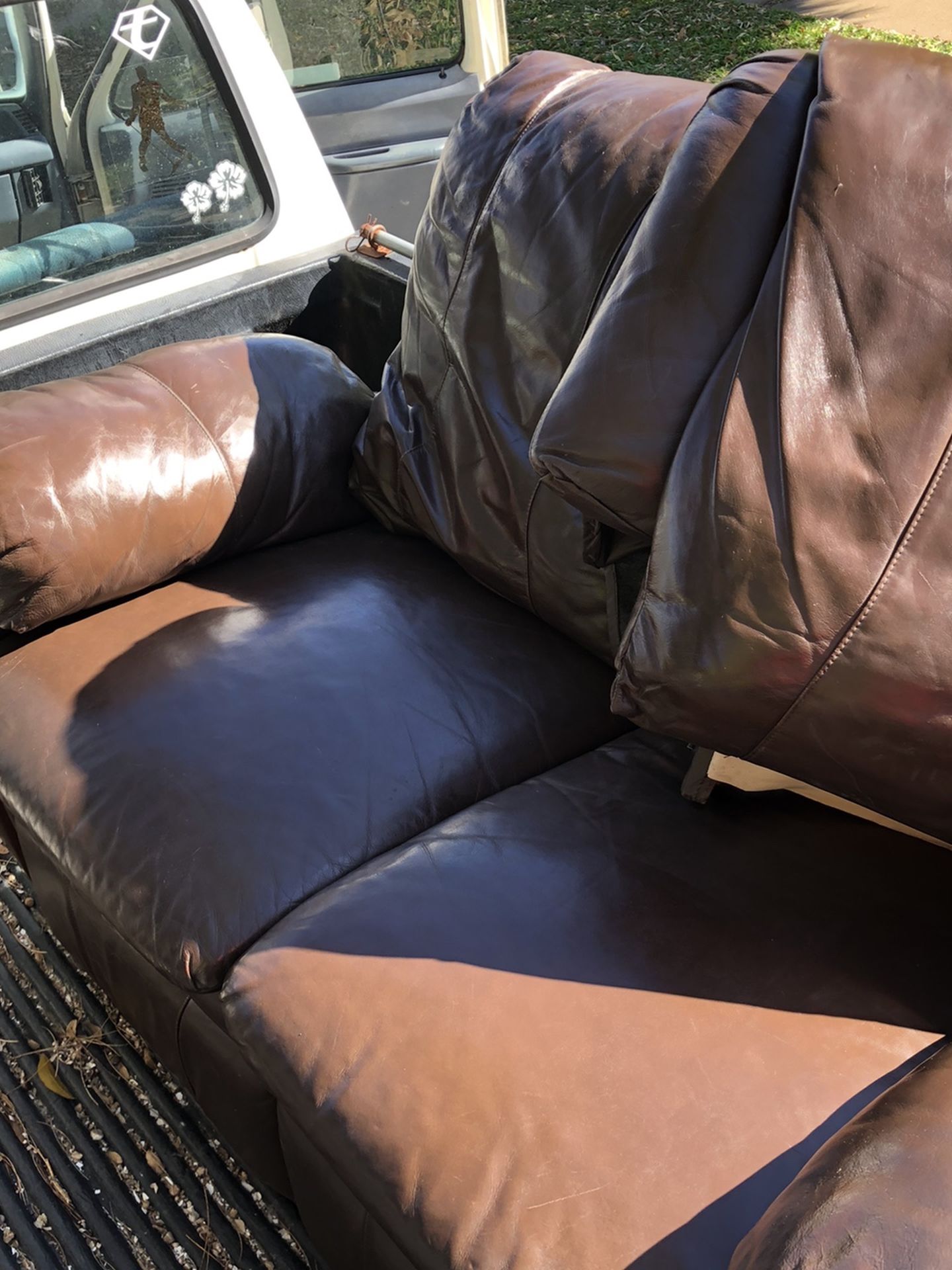 Leather loveseat – free