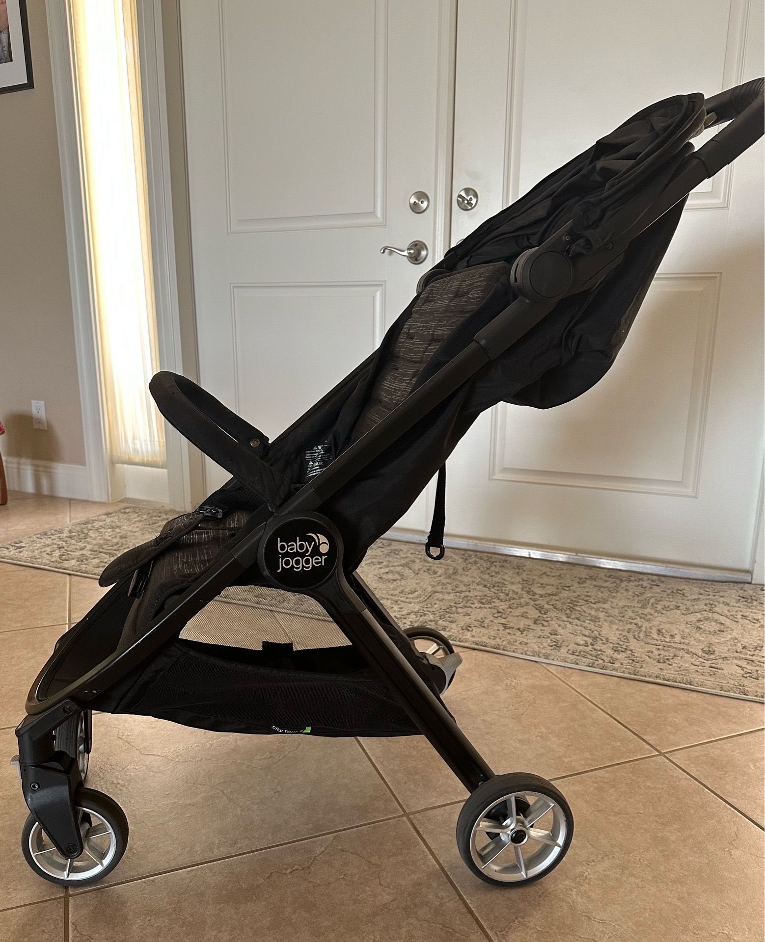 Baby Jogger City Tour Carry-On Approved Travel Stroller, Ultra-Compact Baby Stroller, Lightweight, Easy Fold, Baby Travel Essential, Pitch Black