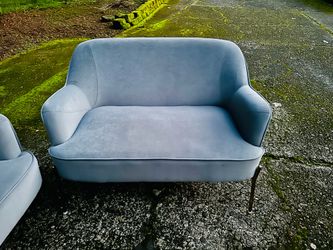 43” Gray Velvet Loveseat Sofa