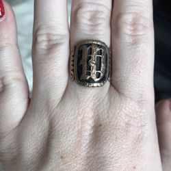 Antique Mens Victorian Monogram Ring 