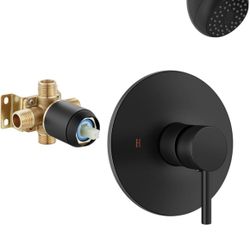 Tub Shower Faucet Set, Bathtub Tub Faucet Set with Valve and Shower Head, Single Handle Bathtub Faucet Set, Matte Black