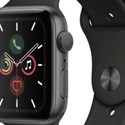 Apple Watch Series 5 (GPS) 44mm Space Gray Aluminum Case with Black Sport Band - Space Gray Aluminum