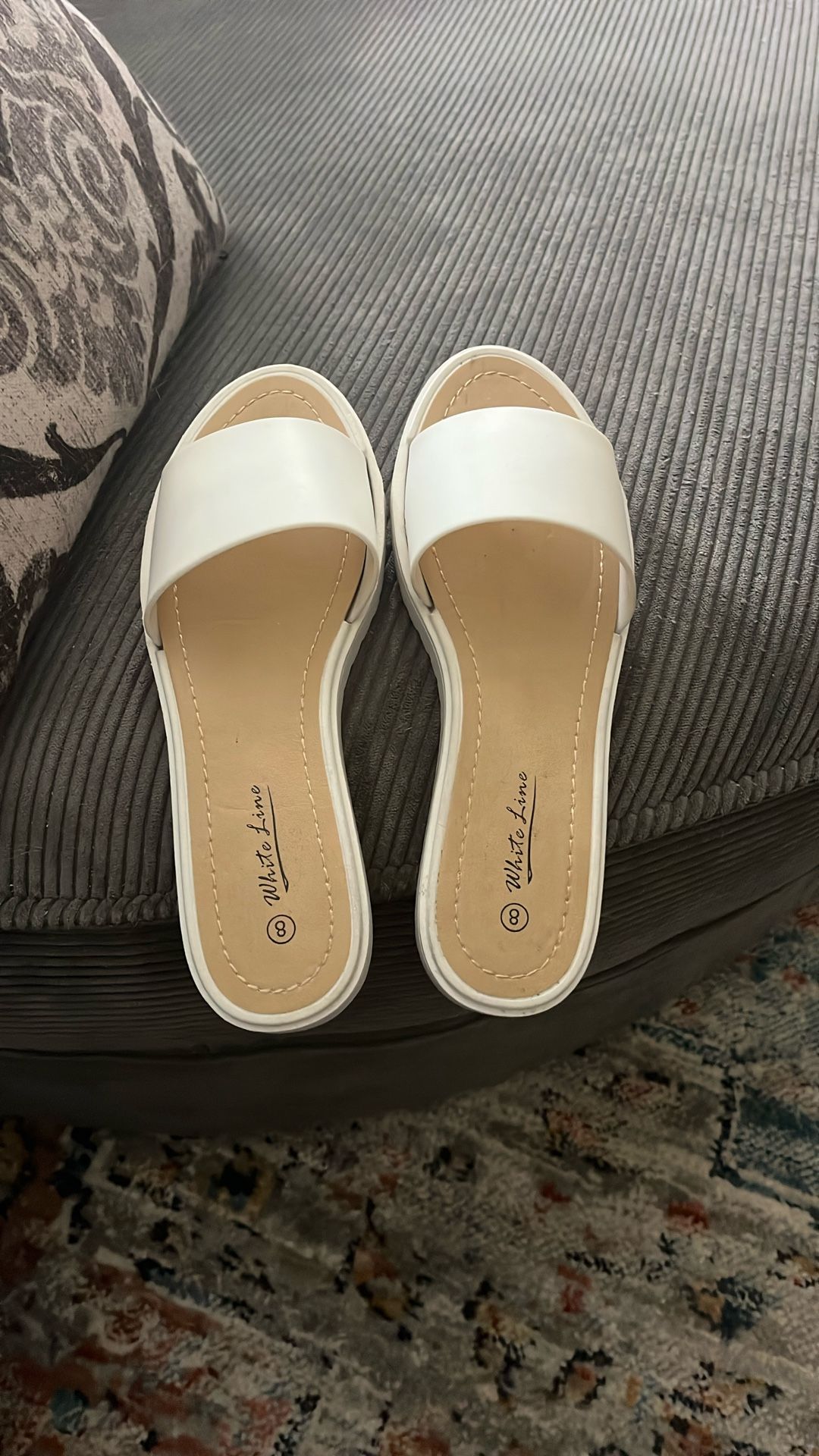 White, White Line Sandals