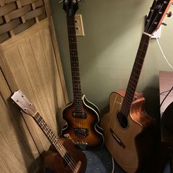 Electric Bass Guitar  /  Electric Acoustic Guitar 