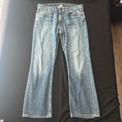 blue bootcut jeans