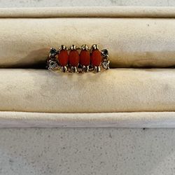 14k HGE Vintage Coral Ring