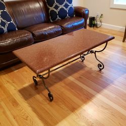 Coffee Table - granite and wrought iron