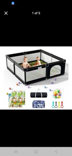 Large Playpen, Play Pen for Babies and Toddlers, Kids Play Pen, Sturdy Safety Play Yard, Baby Fence with gate, Play Pin for Toddler (Black
AMAZON PICT
