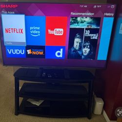 65” Smart Sharp Tv and Tv Stand