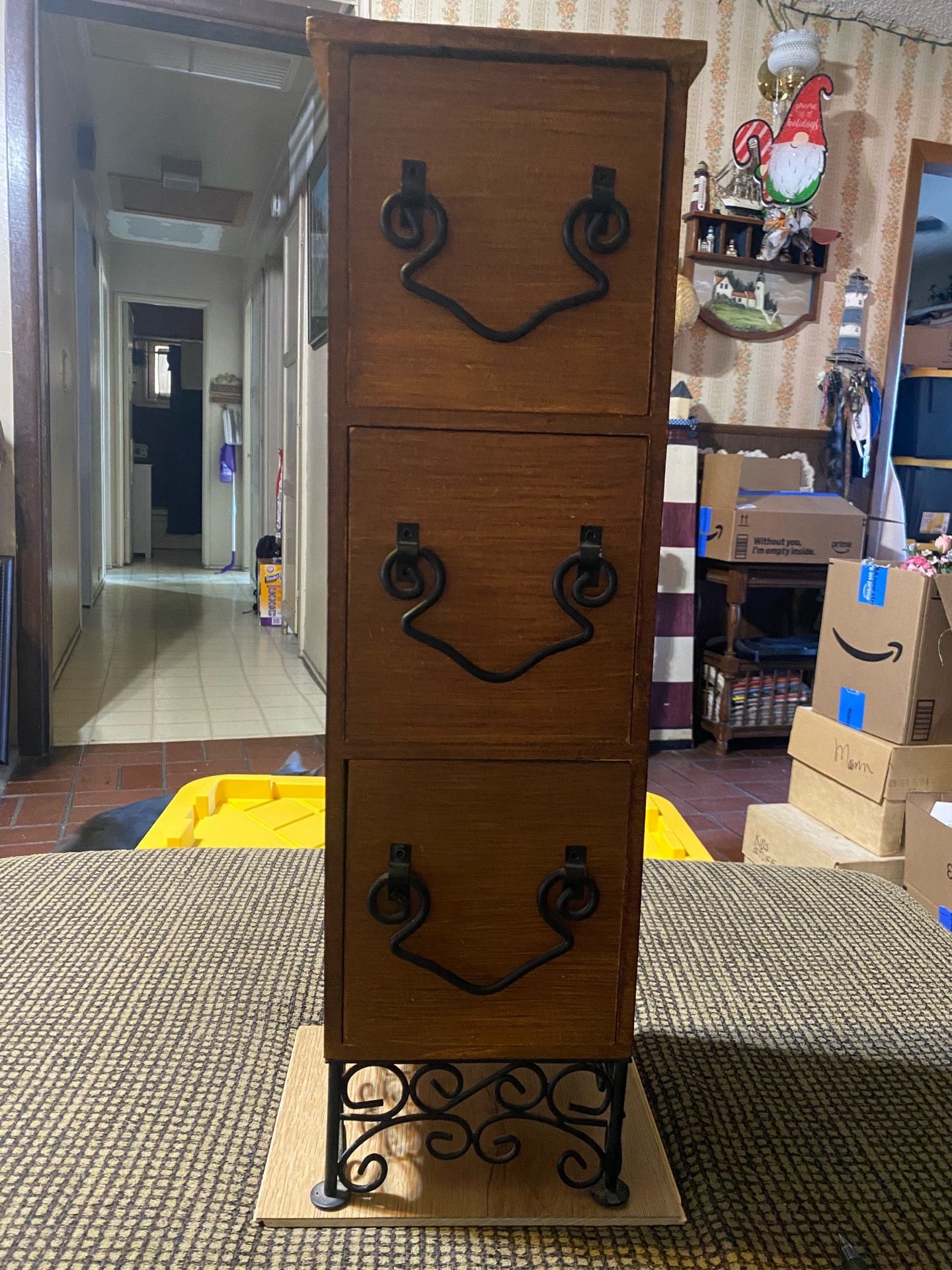 Vintage Rustic Farmhouse Style 3 Drawer Accent Cabinet Organizer