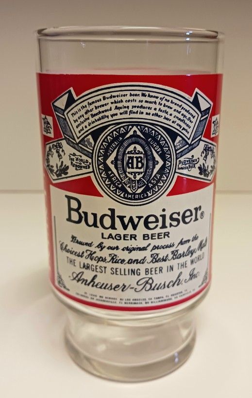 Vintage Budweiser Beer Drinking Glass
