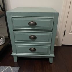 Blue Wooden File Cabinet