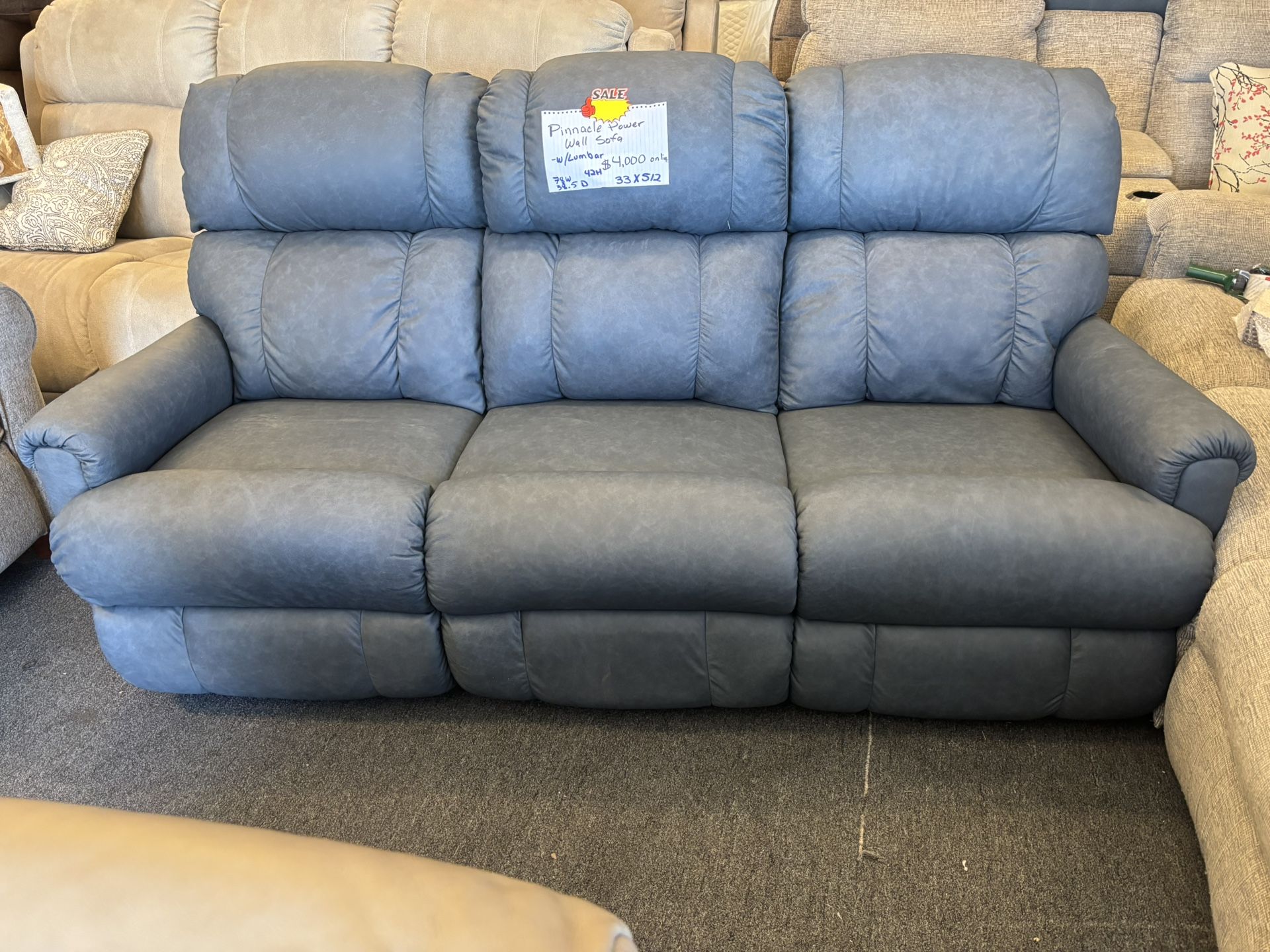 Power Reclining Leather Sofa Lazy Boy $1000 Free Delivery!!