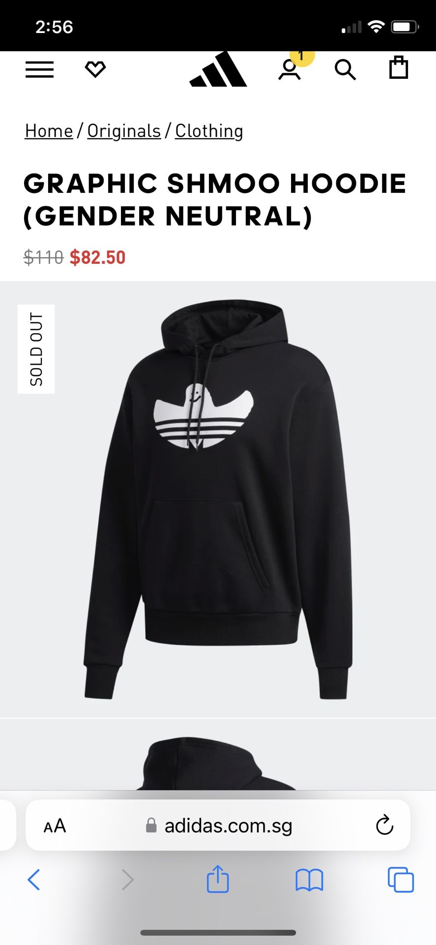 New Adidas Graphic Shmoo Hoodie Sweatshirt (Gender Neutral) in black size Small