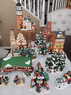 Christmas Village Collection with Figurines and Buildings
