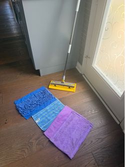 Microfiber mop, adjustable floor cleaning system
