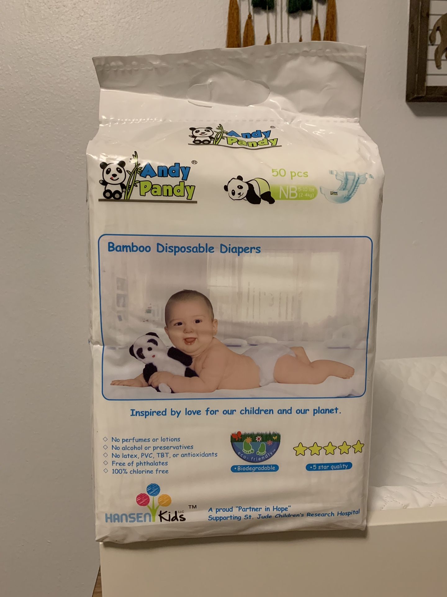 *NEW* Andy Pandy newborn biodegradable diapers