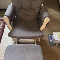 glider rocking chair with an ottoman