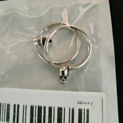 3/4 Size Hope Earings With Skulls 