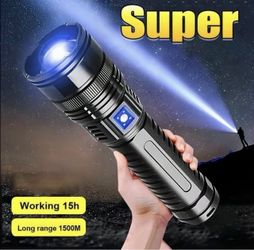 LED Flashlight - Super Bright COB LED Lights, USB Rechargeable, Adjustable Focus, Tactical Grip, Compact Rugged Utility Light, White Long-Distance Spo