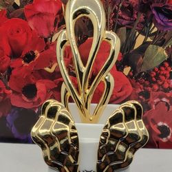 10K GP VINTAGE SET, BROOCH & EARRINGS.
